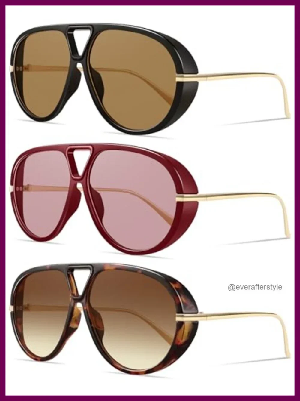 Oversized Retro Aviator Sunglasses UV400 Protection Men Women Trendy 70s